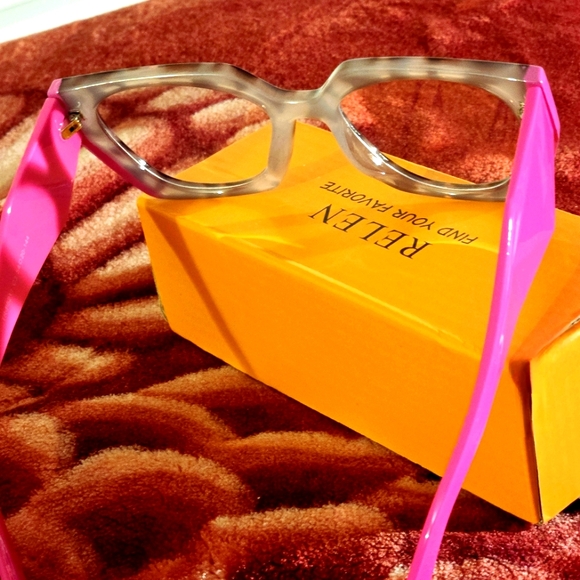 Pink Arms & Black Zebra on Frame W/Pink Outer Frame Accent - Geometric Glasses - Picture 4 of 7